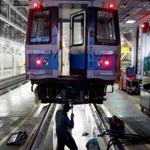 An MBTA employee worked on a Blue Line car this winter, when the transit agency experienced a service meltdown.